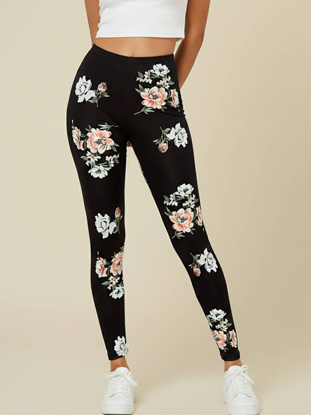 DE TRENDZ Women Cotton Blend Slim Fit Jegging ( Black )