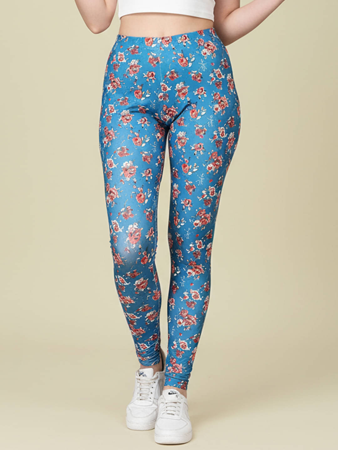     			DE TRENDZ Women Cotton Blend Slim Fit Jegging ( Blue )