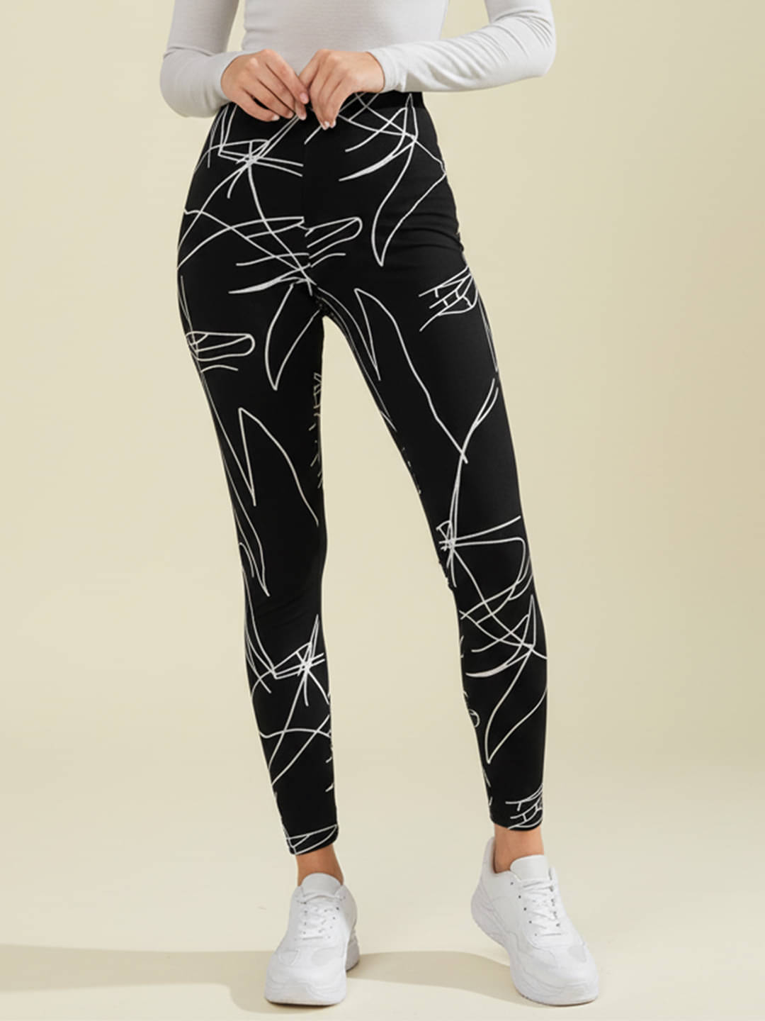     			DE TRENDZ Women Cotton Blend Slim Fit Jegging ( Black )