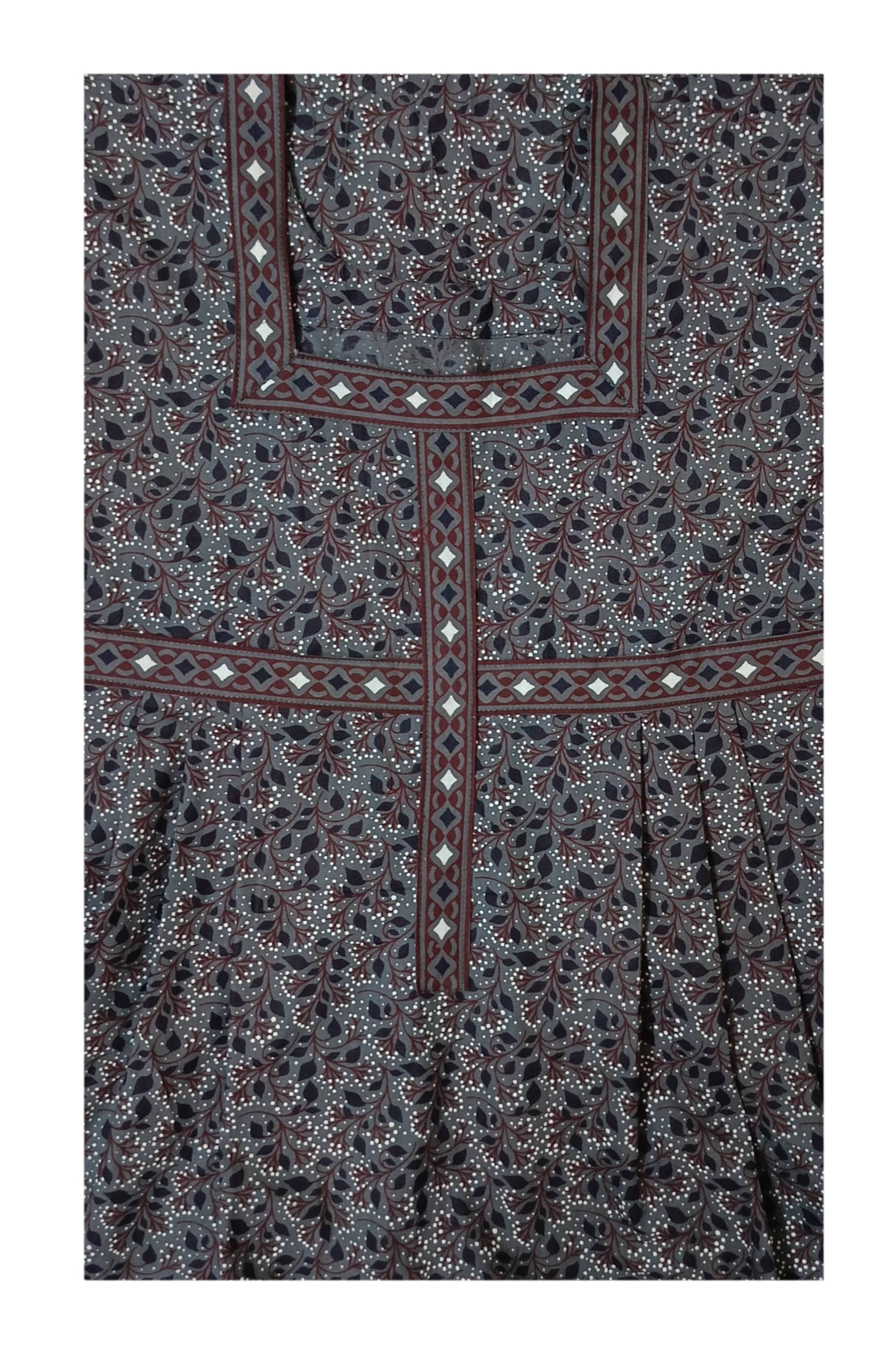     			DEVANSH TRENDS Cotton Printed Women Regular Nighty ( Grey )