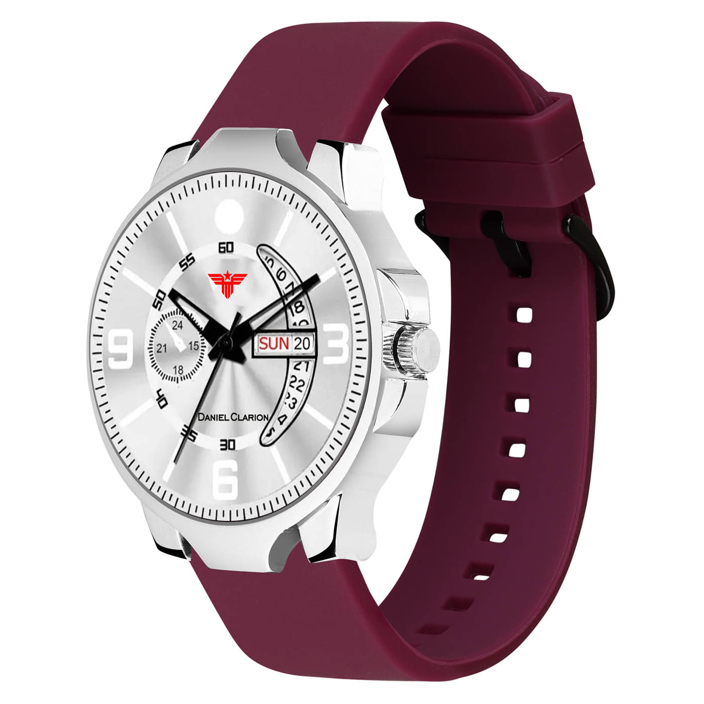    			Daniel Clarion Maroon Silicon Analog Men's Watch