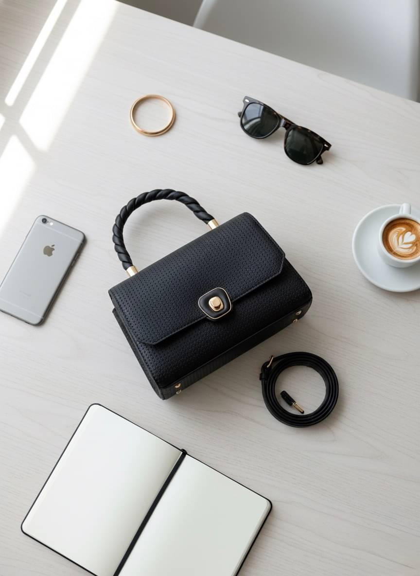     			De Elmore Sling Bag Faux Leather Set of 1 ( Black )