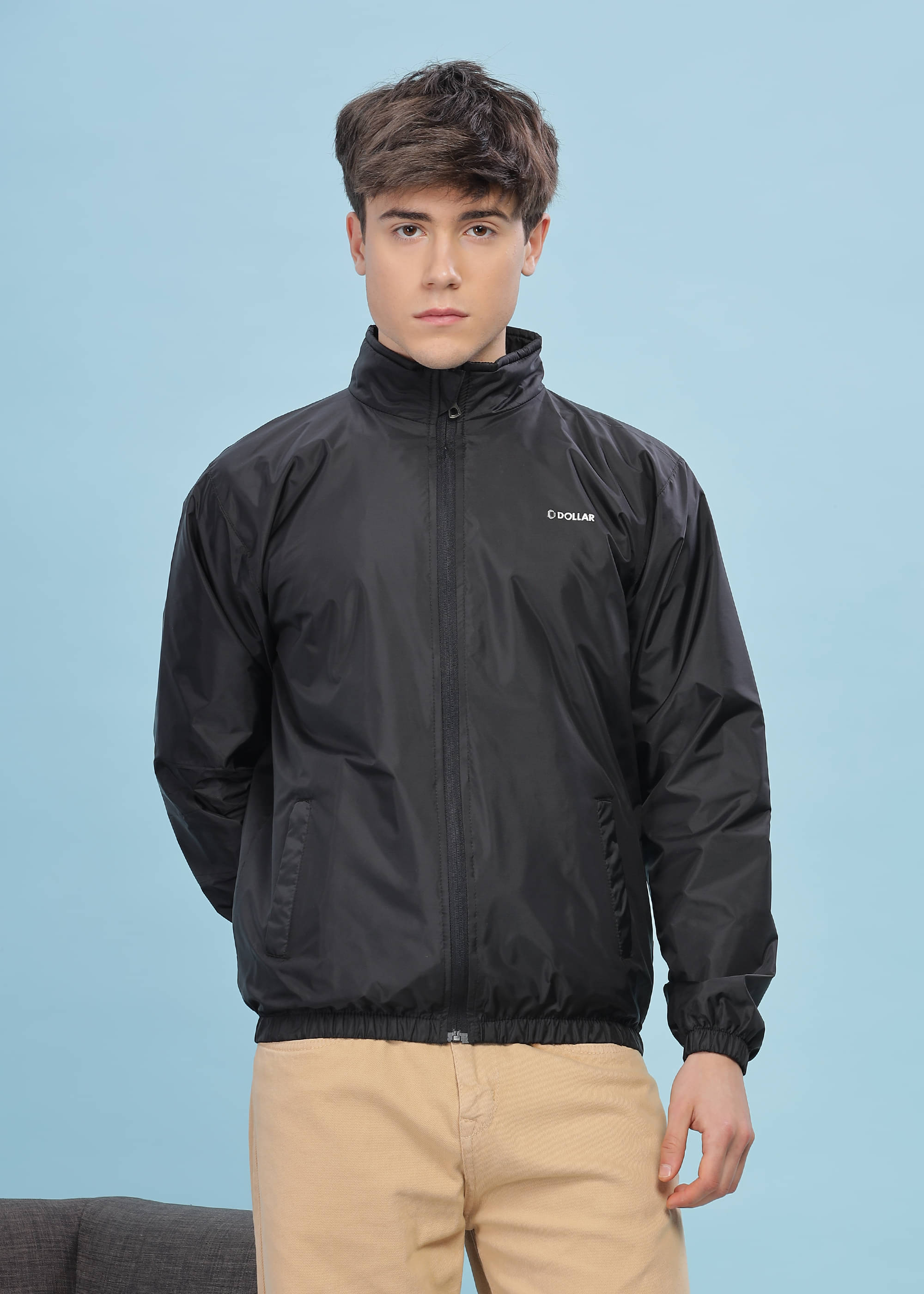     			Dollar Nylon Men's Casual Jacket - Black ( Pack of 1 )