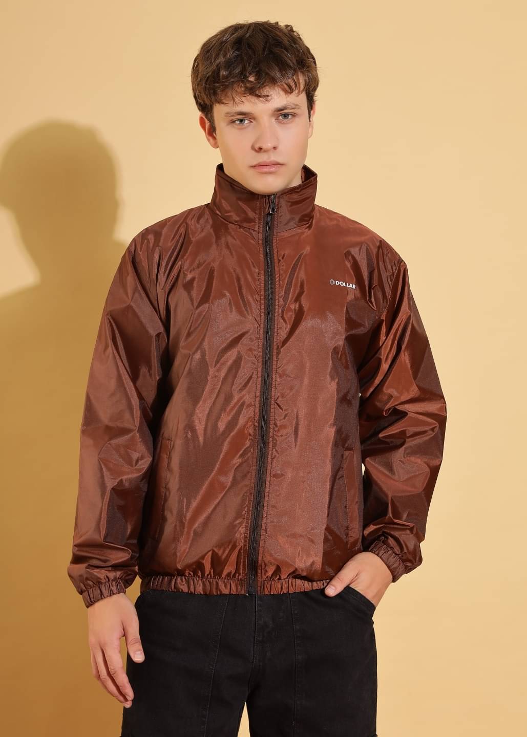     			Dollar Nylon Men's Casual Jacket - Brown ( Pack of 1 )