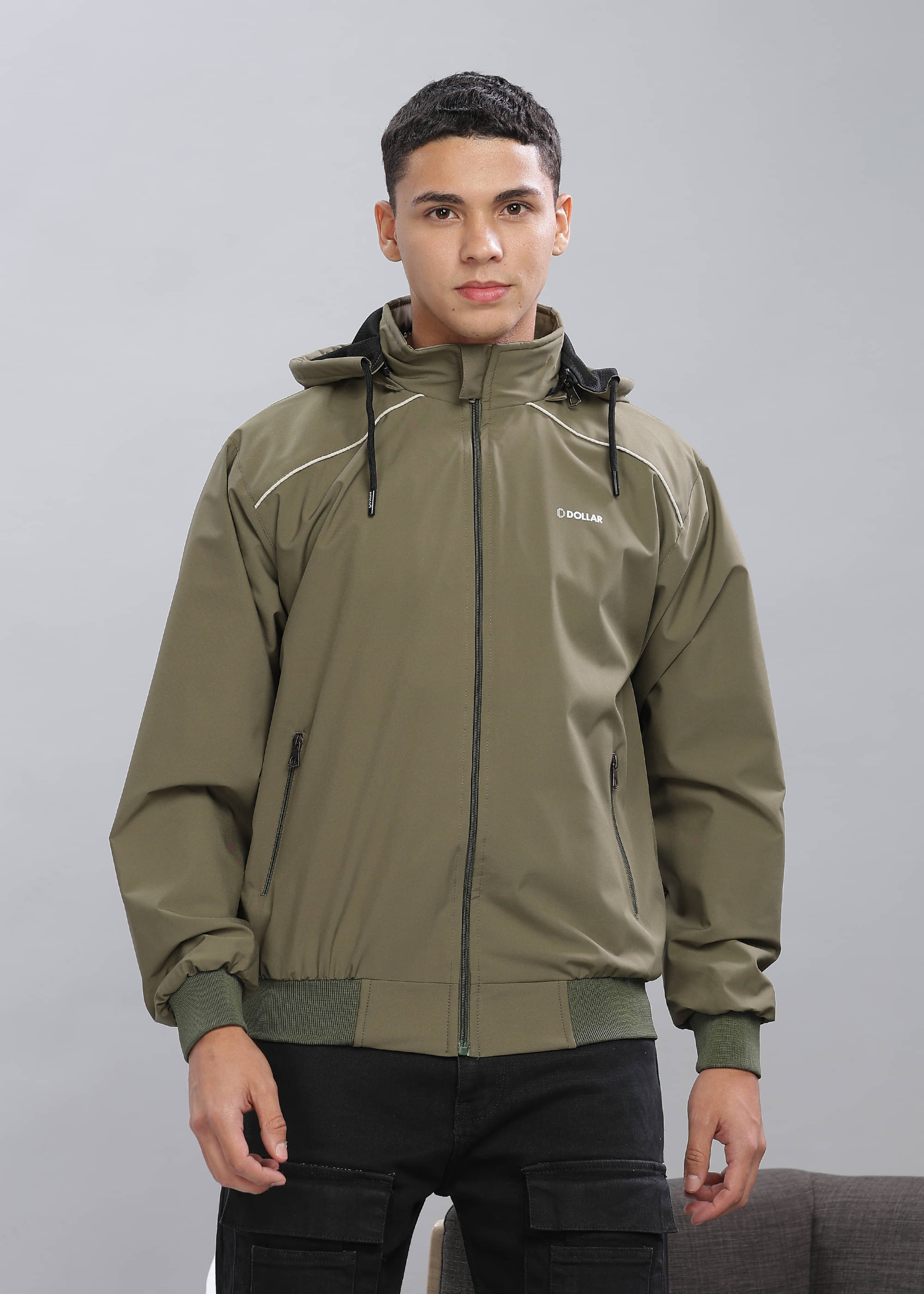     			Dollar Polyester Blend Men's Casual Jacket - Olive ( Pack of 1 )