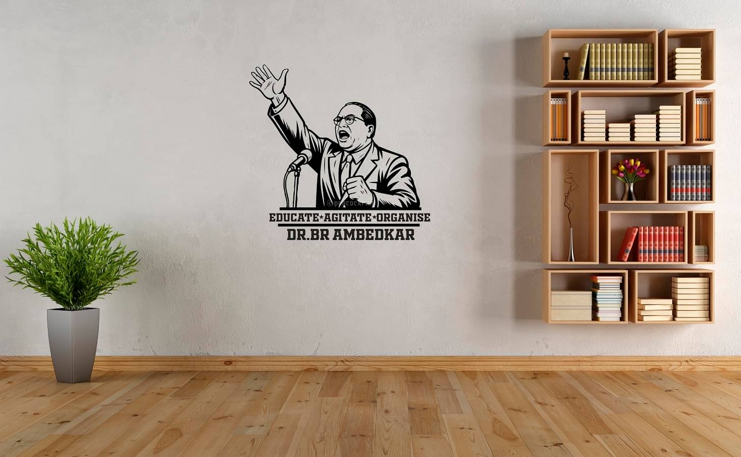     			PEACOCKRIDE Dr Babasaheb Ambedkar I Educate Agitate Organize I Jai Bhim I Quote Wall Stickers