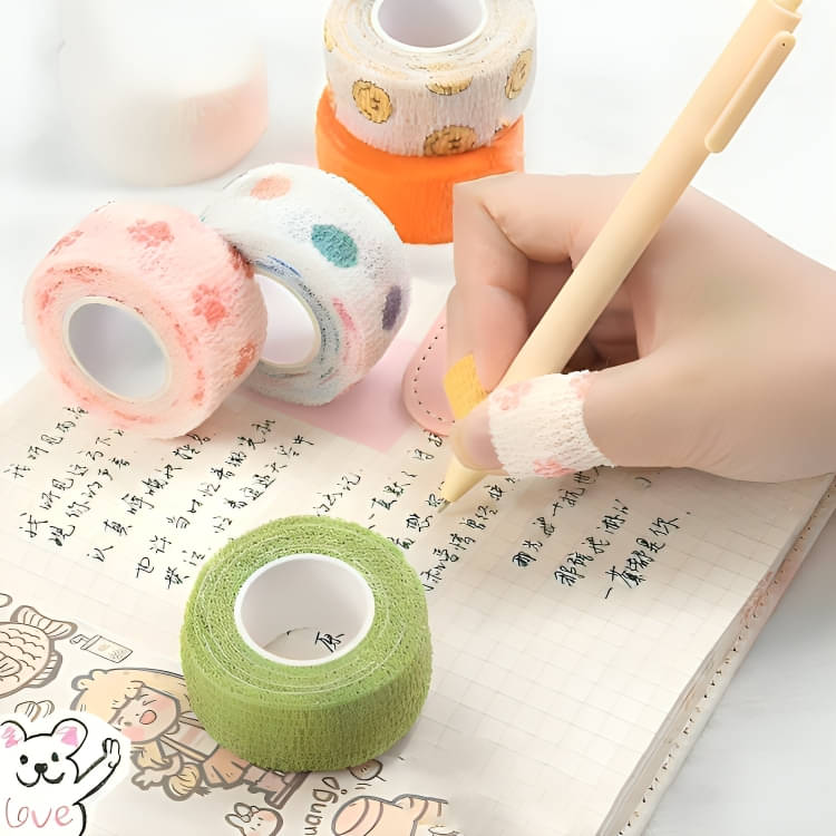     			Dust N Shine  Self-Adhesive Finger Bandage Tape | Cute Multi-Design, Non-Woven & Breathable Wrap (Pack of 3)