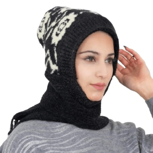 EKRAES MALOSAHA Black Woollen Women's Headwrap ( Pack of 1 ) EKRAES MALOSAHA Black Woollen Women's Headwrap ( Pack of 1 )