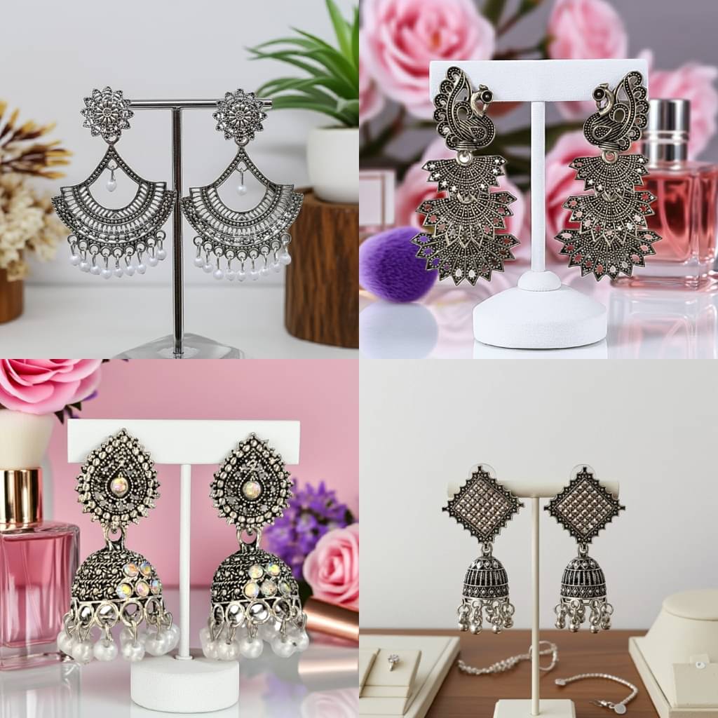     			Esyko Silver Jhumki Earrings ( Pack of 1 )