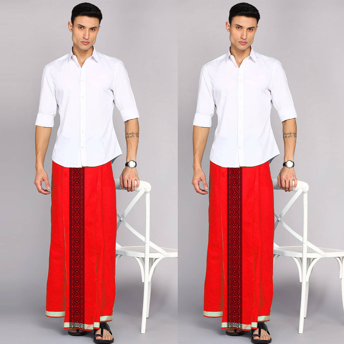 Feather Green Cotton Blend Men's Dhoti Multicolor ( Pack of 2 ) Feather Green Cotton Blend Men's Dhoti Multicolor ( Pack of 2 )