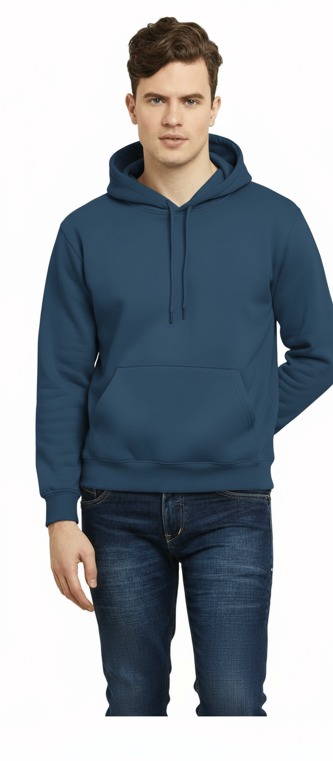 GARBFEB Fleece Hooded Men's Sweatshirt - Blue ( Pack of 1 )     			GARBFEB Fleece Hooded Men's Sweatshirt - Blue ( Pack of 1 )