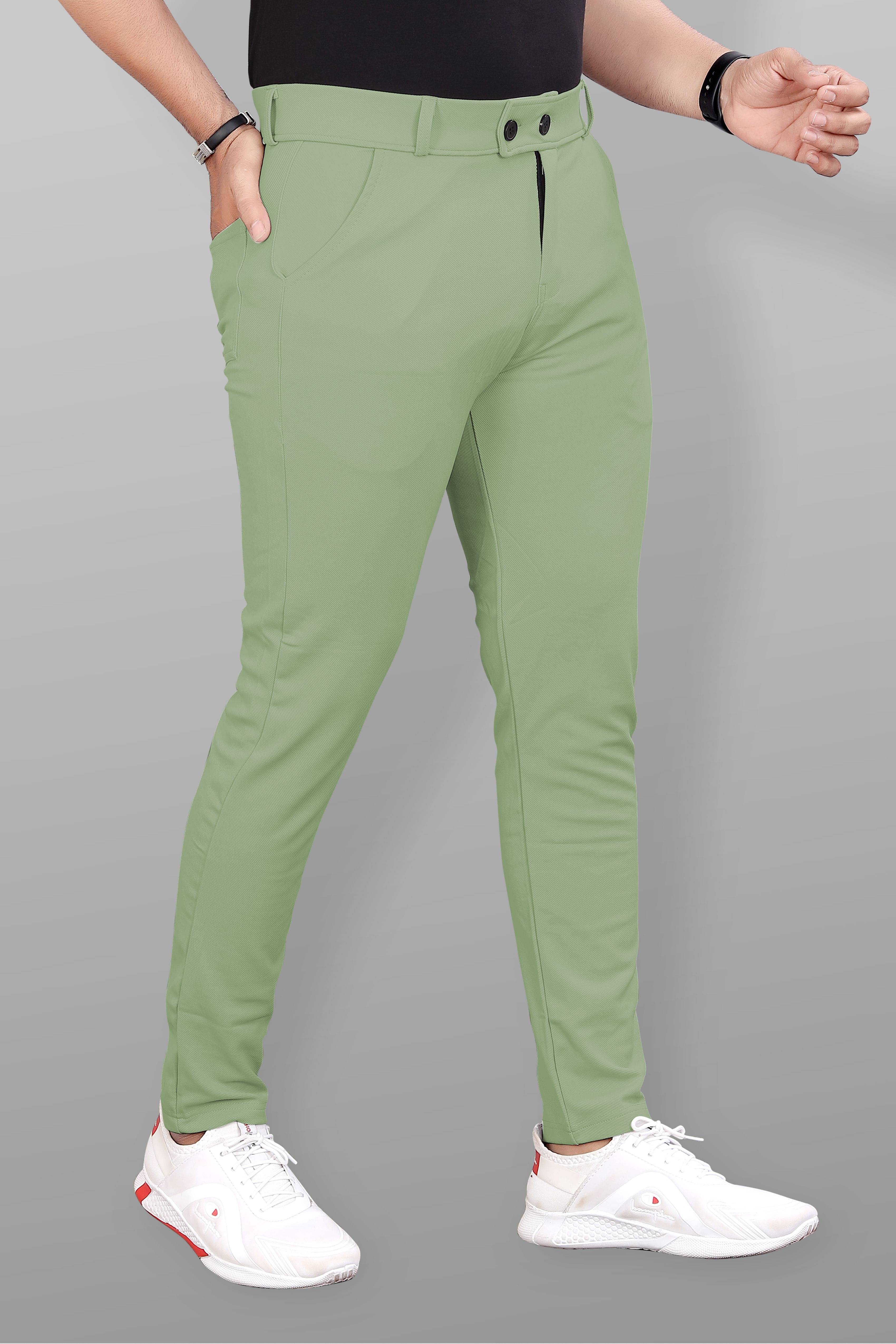     			GIBBONTE Slim Men's Formal Trouser - Light Green ( Pack of 1 )
