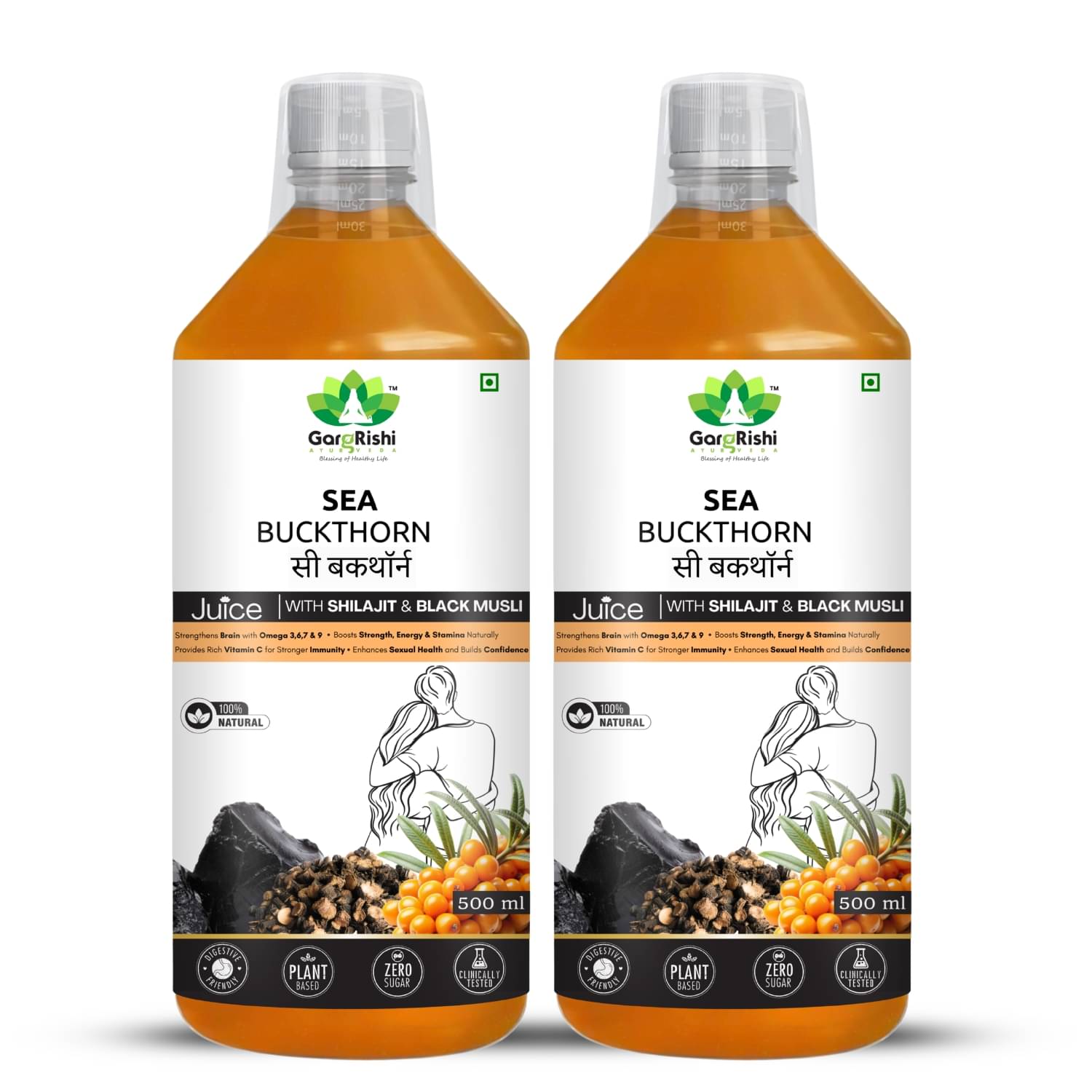 GargRishi Ayurveda Sea Buckthorn Juice with Shilajit & Black Musli 1000ml | Boost Strength, Stamina & Vitality | Blend of 15 Ayurvedic Herbs | Zero Sugar     			GargRishi Ayurveda Sea Buckthorn Juice with Shilajit & Black Musli 1000ml | Boost Strength, Stamina & Vitality | Blend of 15 Ayurvedic Herbs | Zero Sugar