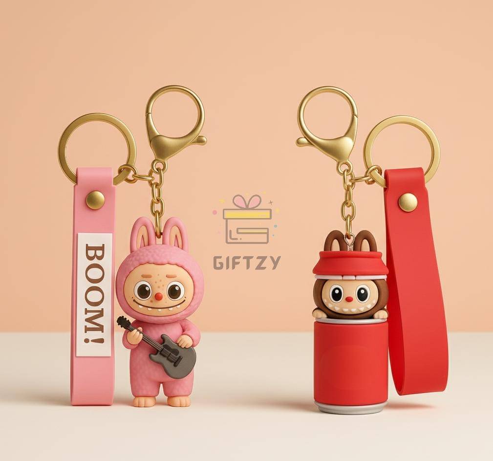     			Giftzy Silicone Rubber Keychain ( Pack of 2 )