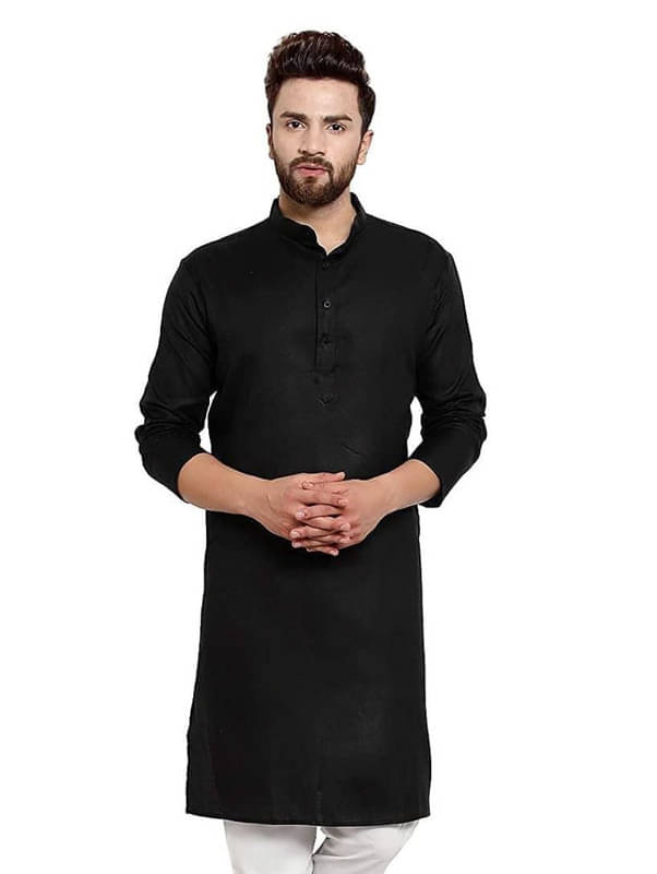 Golazo Black Blended Men's Regular Kurta ( Pack of 1 )     			Golazo Black Blended Men's Regular Kurta ( Pack of 1 )