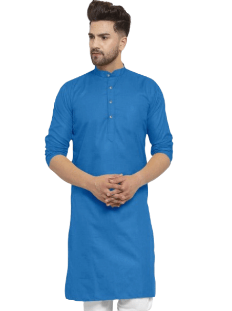 Golazo Blue Blended Men's Regular Kurta ( Pack of 1 )     			Golazo Blue Blended Men's Regular Kurta ( Pack of 1 )