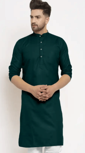 Golazo Dark Green Blended Men's Regular Kurta ( Pack of 1 )     			Golazo Dark Green Blended Men's Regular Kurta ( Pack of 1 )