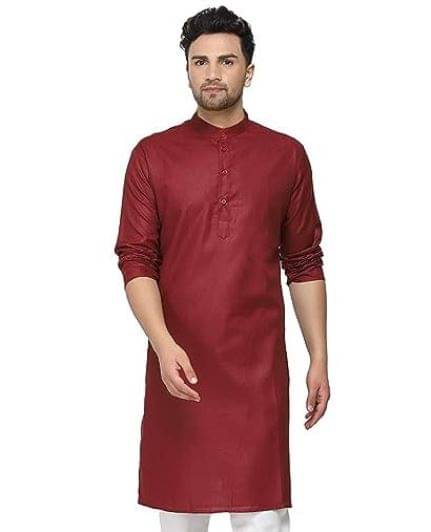     			Golazo Maroon Blended Men's Regular Kurta ( Pack of 1 )