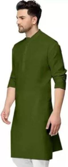 Golazo Military Green Blended Men's Regular Kurta ( Pack of 1 ) Golazo Military Green Blended Men's Regular Kurta ( Pack of 1 )