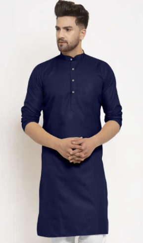 Golazo Navy Blended Men's Regular Kurta ( Pack of 1 )     			Golazo Navy Blended Men's Regular Kurta ( Pack of 1 )
