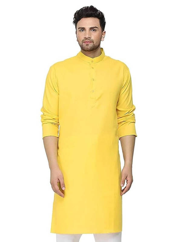 Golazo Yellow Blended Men's Regular Kurta ( Pack of 1 ) Golazo Yellow Blended Men's Regular Kurta ( Pack of 1 )
