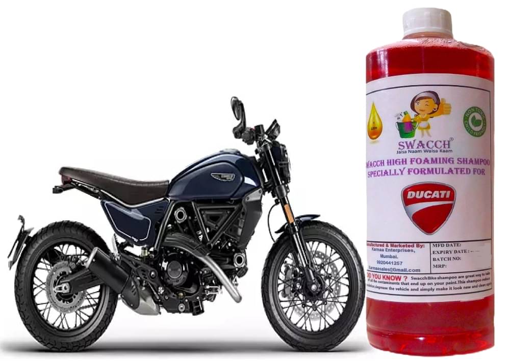 High Foaming Bike Shampoo Formulated For Ducati Scrambler I Thick Foam with Wax Coat I Non-Toxic Formula I Ph Balanced I Super Saver Pack I Premium Wax Formulation I Glossy & Shine I 1 Litre     			High Foaming Bike Shampoo Formulated For Ducati Scrambler I Thick Foam with Wax Coat I Non-Toxic Formula I Ph Balanced I Super Saver Pack I Premium Wax Formulation I Glossy & Shine I 1 Litre