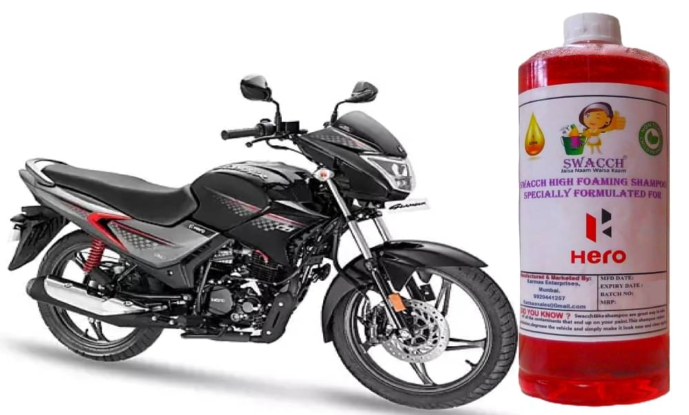 High Foaming Bike Shampoo Formulated For Hero Glamour I Thick Foam with Wax Coat I Non-Toxic Formula I Super Saver Pack I Premium Wax Formulation I Glossy & Shine I 1 Litre High Foaming Bike Shampoo Formulated For Hero Glamour I Thick Foam with Wax Coat I Non-Toxic Formula I Super Saver Pack I Premium Wax Formulation I Glossy & Shine I 1 Litre