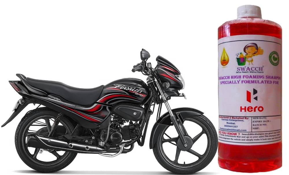 High Foaming Bike Shampoo Formulated For Hero Passion Plus , Thick Foam with Wax Coat I Non-Toxic Formula I Super Saver Pack I Premium Wax Formulation I Glossy & Shine I 1 Litre High Foaming Bike Shampoo Formulated For Hero Passion Plus , Thick Foam with Wax Coat I Non-Toxic Formula I Super Saver Pack I Premium Wax Formulation I Glossy & Shine I 1 Litre