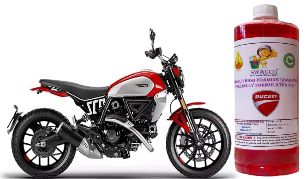 High Foaming Bike Shampoo Formulated For Ducati Scrambler Icon I Thick Foam with Wax Coat I Non-Toxic Formula I Super Saver Pack I Premium Wax Formulation I Glossy & Shine I 1 Litre High Foaming Bike Shampoo Formulated For Ducati Scrambler Icon I Thick Foam with Wax Coat I Non-Toxic Formula I Super Saver Pack I Premium Wax Formulation I Glossy & Shine I 1 Litre