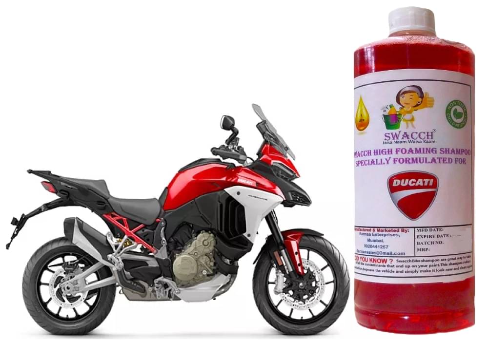     			High Foaming Bike Shampoo Formulated For Ducati Multistrada V4 I Thick Foam with Wax Coat I Non-Toxic Formula I Super Saver Pack I Premium Wax Formulation I Glossy & Shine I 1 Litre