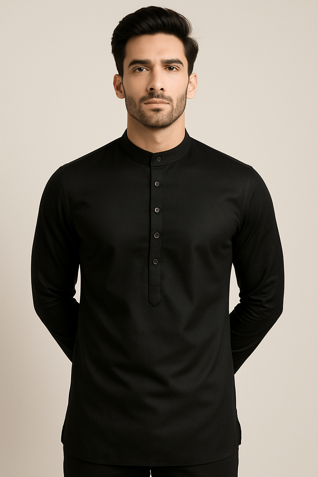 Indian Poshakh Black Blended Men's Regular Kurta ( Pack of 1 ) Indian Poshakh Black Blended Men's Regular Kurta ( Pack of 1 )