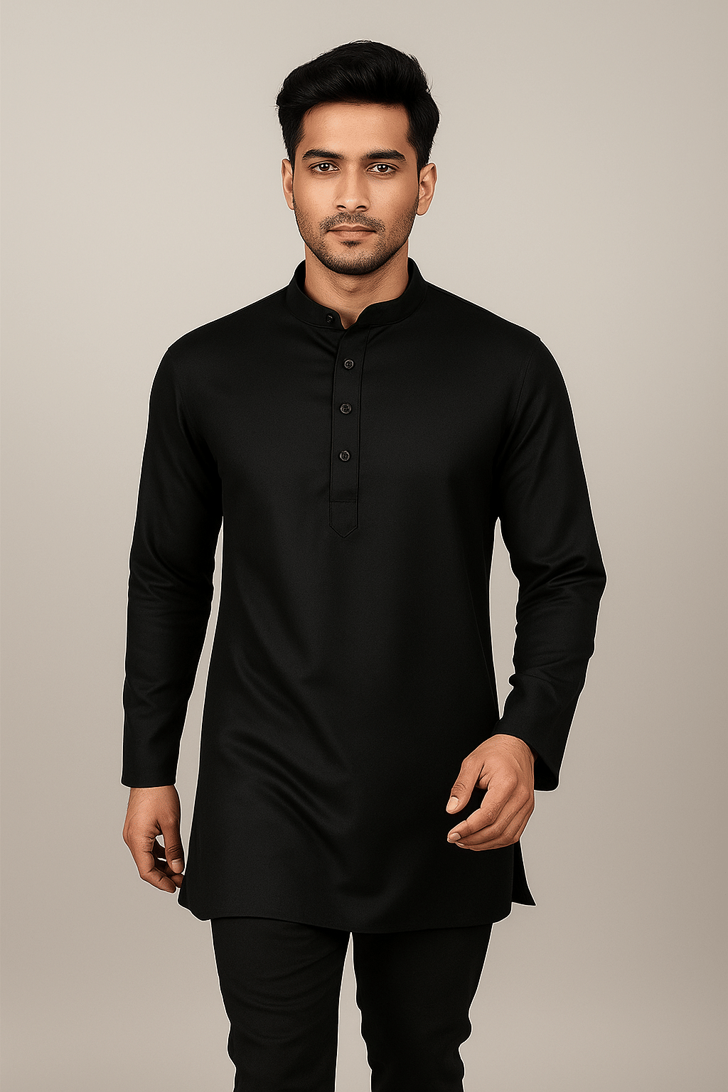 Indian Poshakh Black Blended Men's Regular Kurta ( Pack of 1 ) Indian Poshakh Black Blended Men's Regular Kurta ( Pack of 1 )