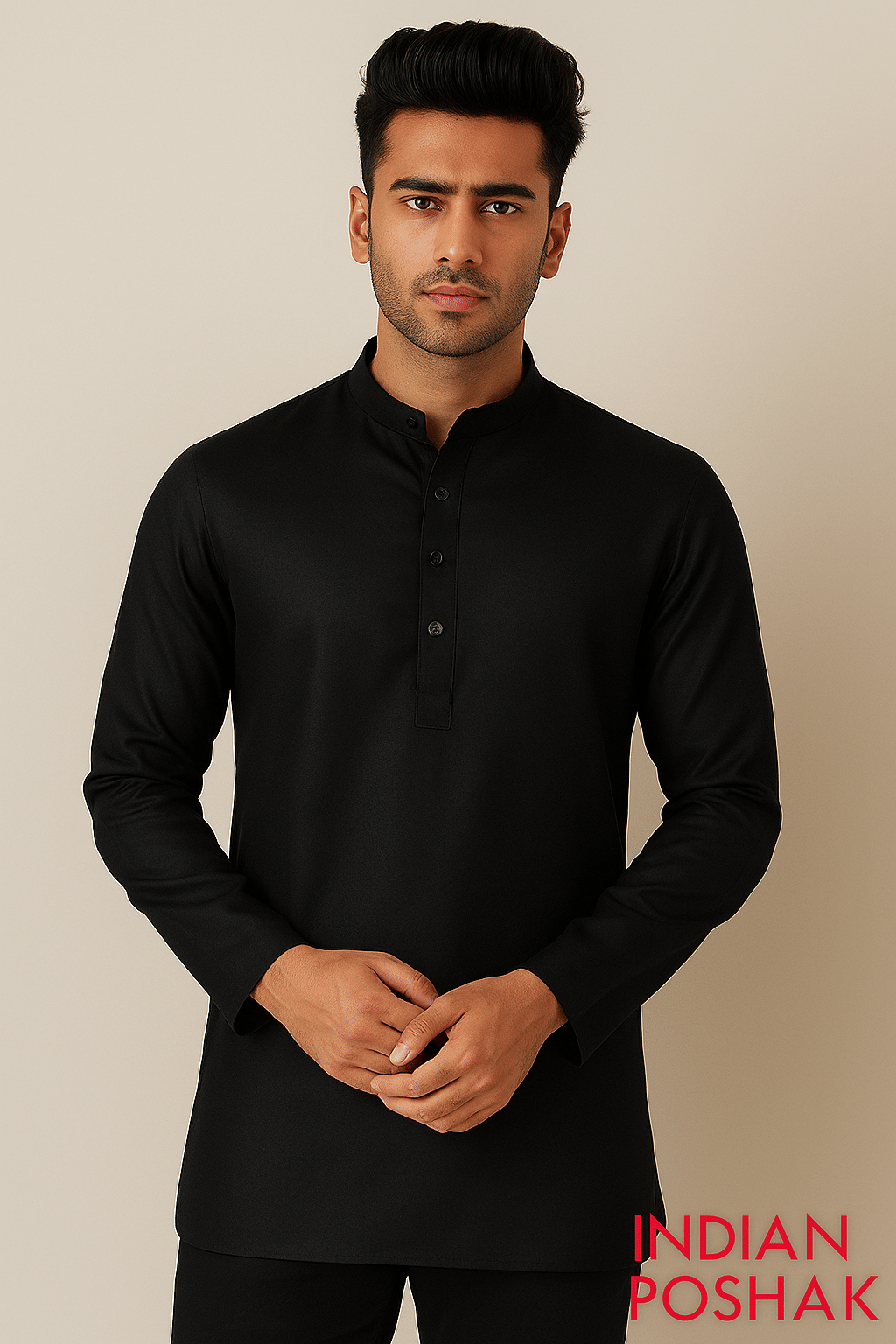 Indian Poshakh Black Blended Men's Regular Kurta ( Pack of 1 ) Indian Poshakh Black Blended Men's Regular Kurta ( Pack of 1 )