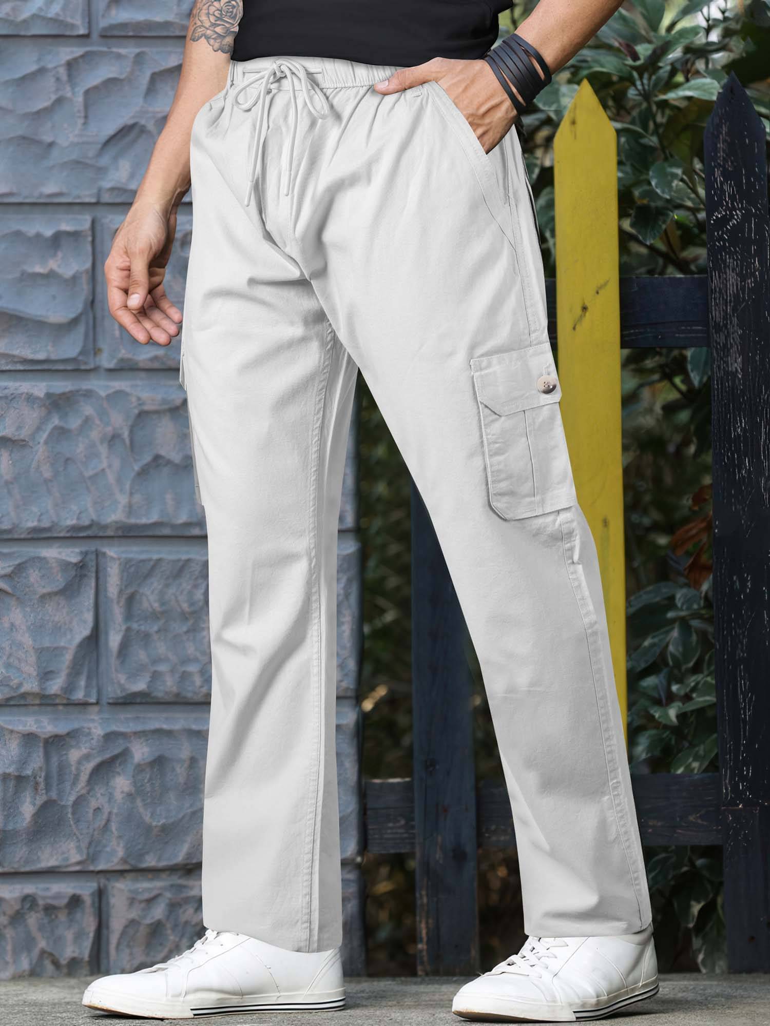     			JB JUST BLACK Relax Men's Cargos - White ( Pack of 1 )