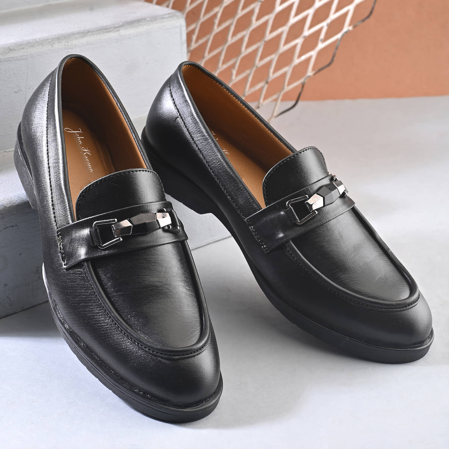John Karsun Black Men's Slip On Formal Shoes - Formal Shoes | Buy online on ZillyBuy