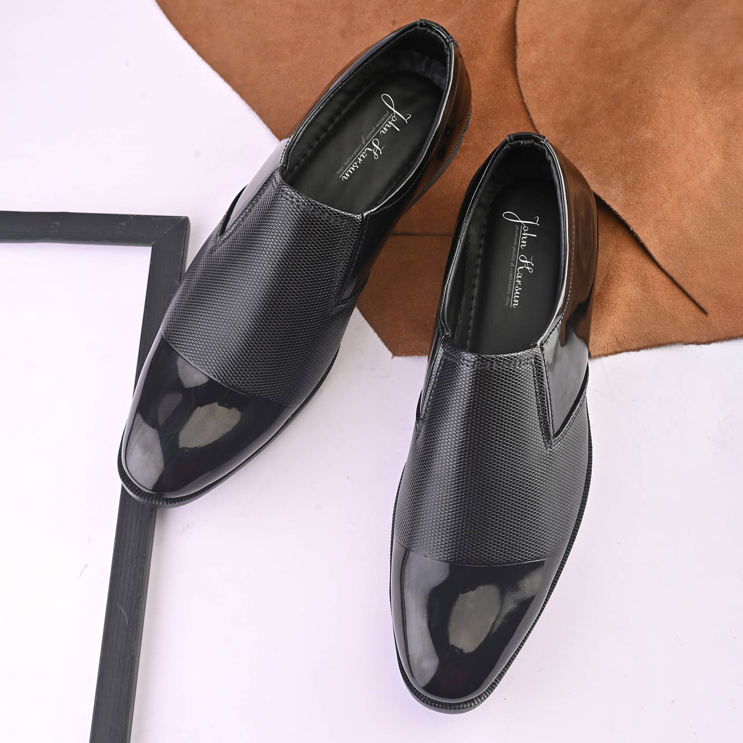 John Karsun Black Men's Slip On Formal Shoes John Karsun Black Men's Slip On Formal Shoes