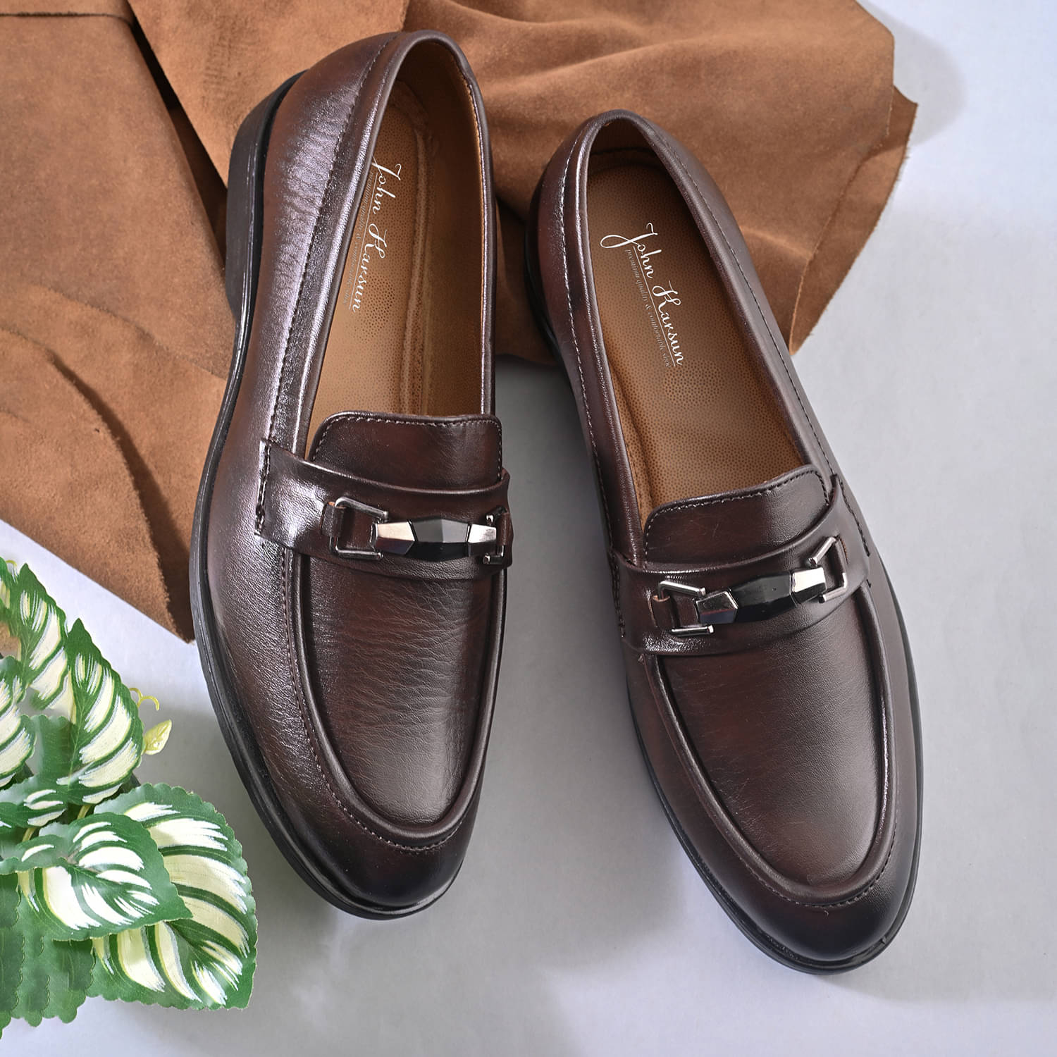 John Karsun Brown Men's Slip On Formal Shoes John Karsun Brown Men's Slip On Formal Shoes