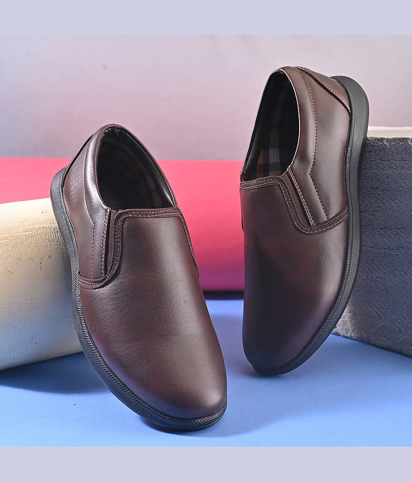 John Karsun Brown Men's Slip On Formal Shoes - Formal Shoes | Buy online on ZillyBuy
