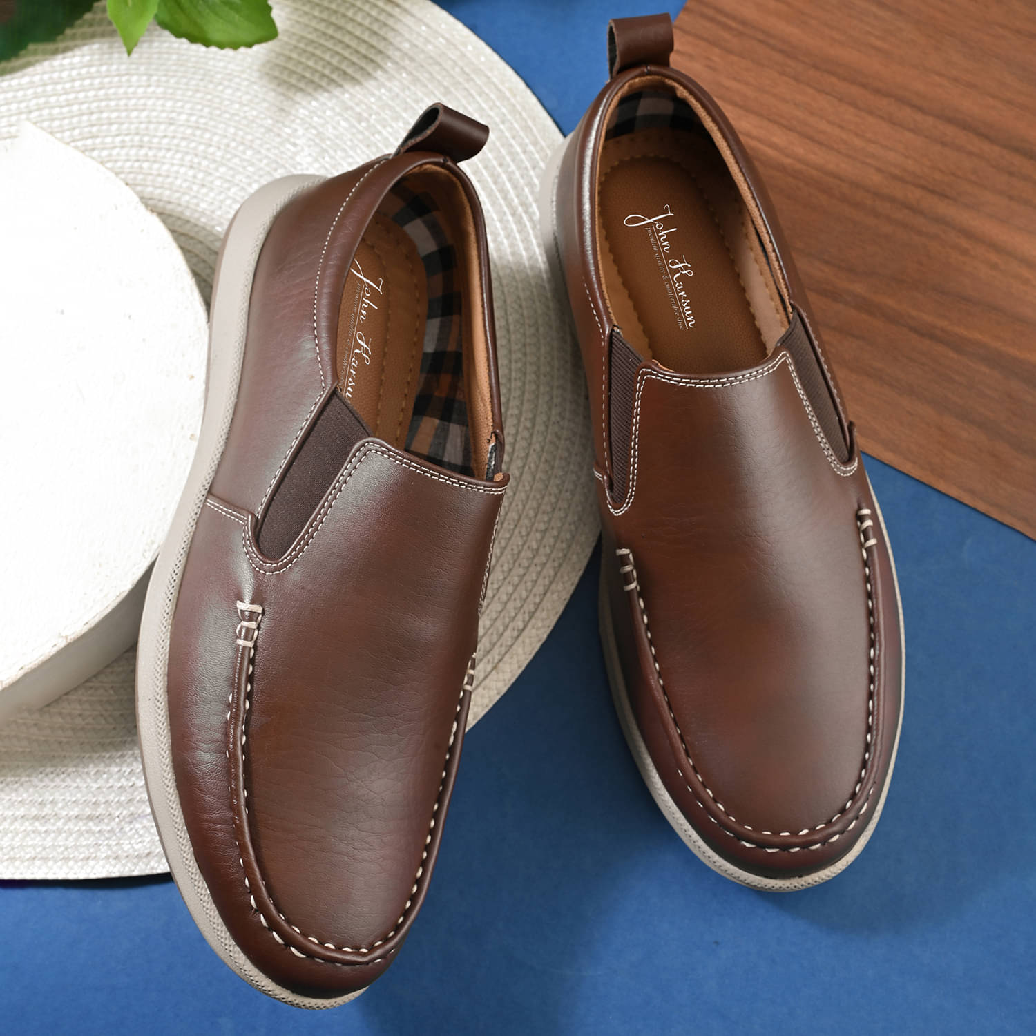 John Karsun Brown Men's Slip On Formal Shoes John Karsun Brown Men's Slip On Formal Shoes