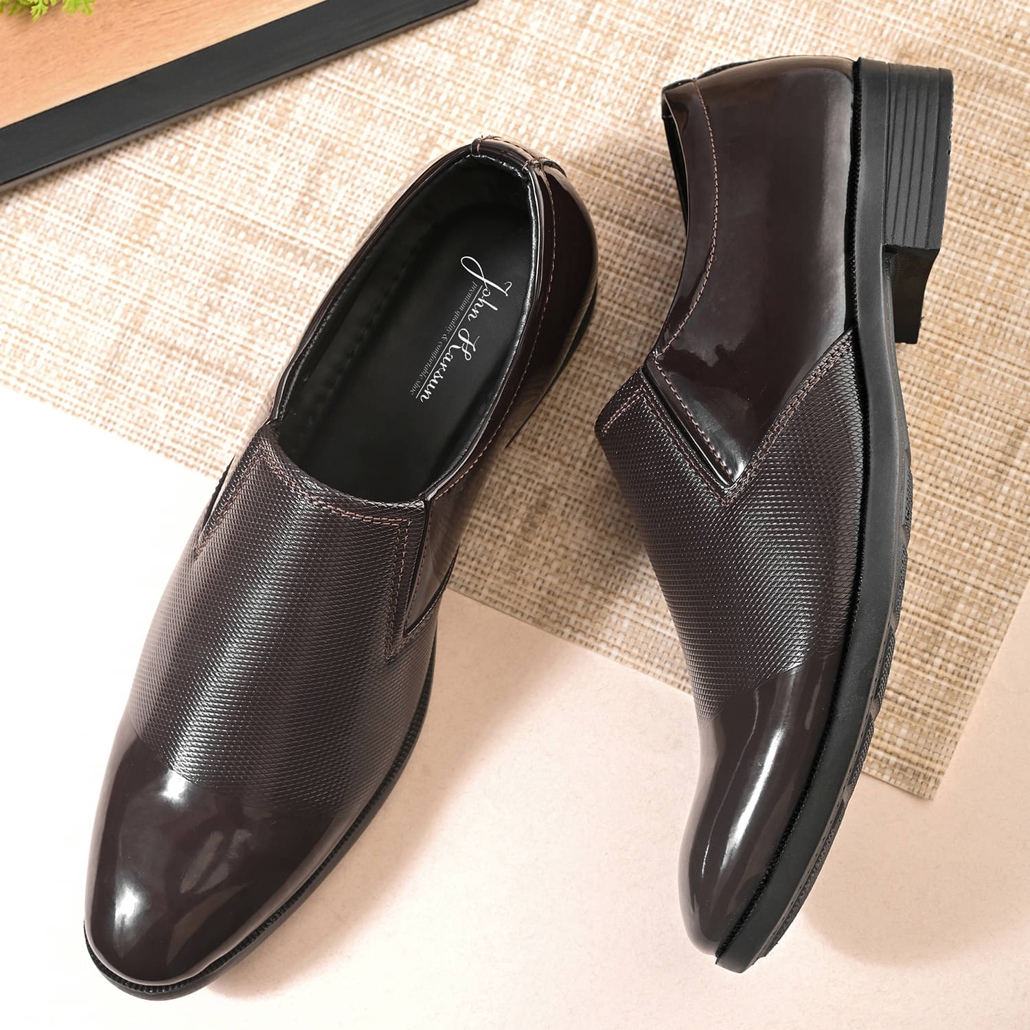 John Karsun Brown Men's Slip On Formal Shoes John Karsun Brown Men's Slip On Formal Shoes