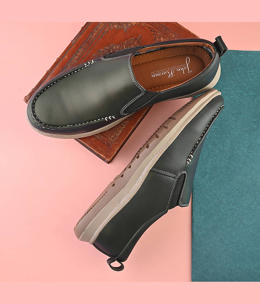 John Karsun Olive Men's Slip On Formal Shoes - Formal Shoes | Buy online on ZillyBuy