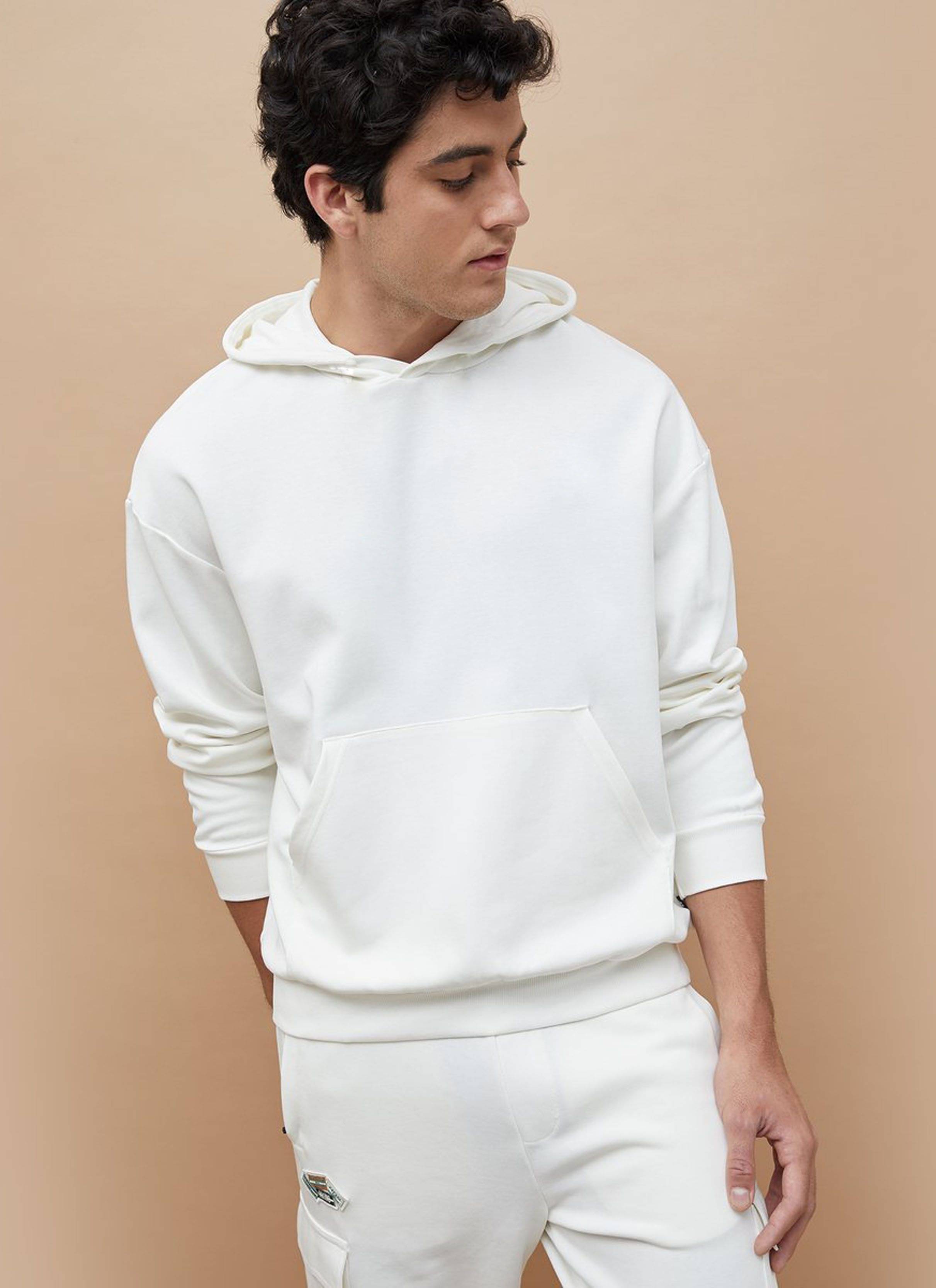 KASENDRA Fleece Hooded Men's Sweatshirt - White ( Pack of 1 ) KASENDRA Fleece Hooded Men's Sweatshirt - White ( Pack of 1 )