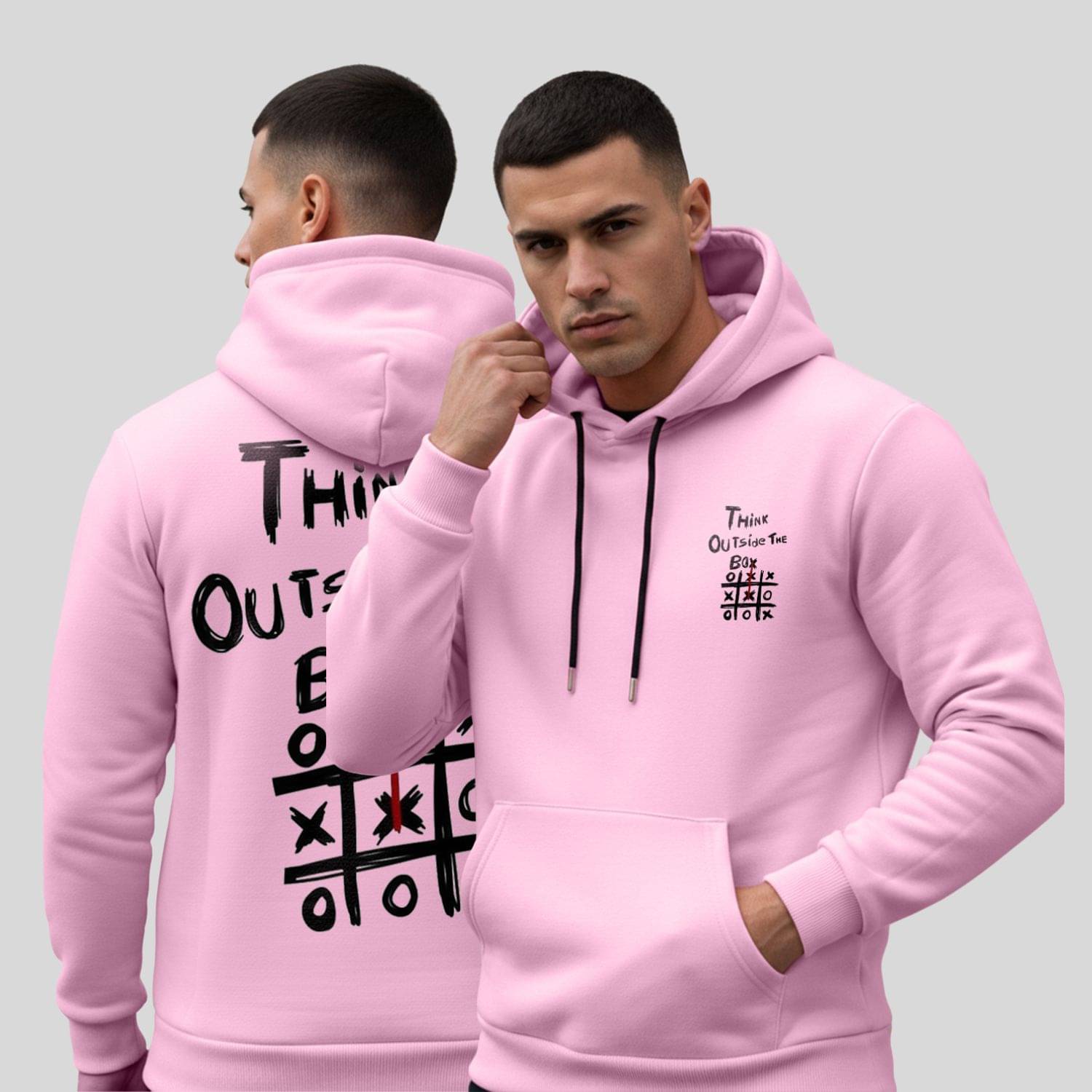 Kanhuzzz Fleece Hooded Men's Sweatshirt - Pink ( Pack of 1 )     			Kanhuzzz Fleece Hooded Men's Sweatshirt - Pink ( Pack of 1 )