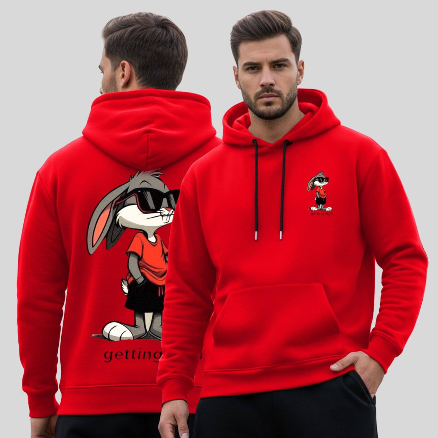 Kanhuzzz Fleece Hooded Men's Sweatshirt - Red ( Pack of 1 )     			Kanhuzzz Fleece Hooded Men's Sweatshirt - Red ( Pack of 1 )