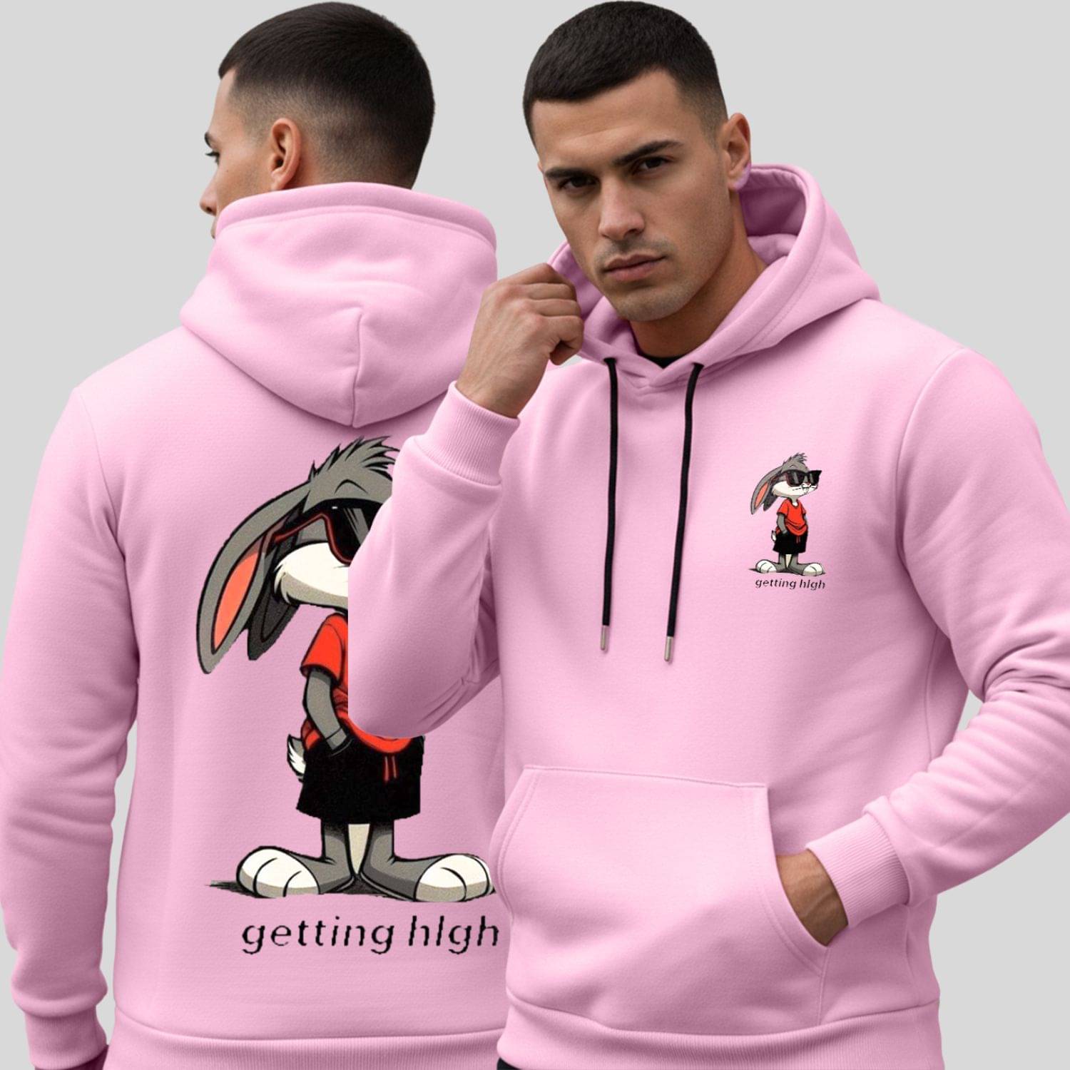 Kanhuzzz Fleece Hooded Men's Sweatshirt - Pink ( Pack of 1 ) Kanhuzzz Fleece Hooded Men's Sweatshirt - Pink ( Pack of 1 )