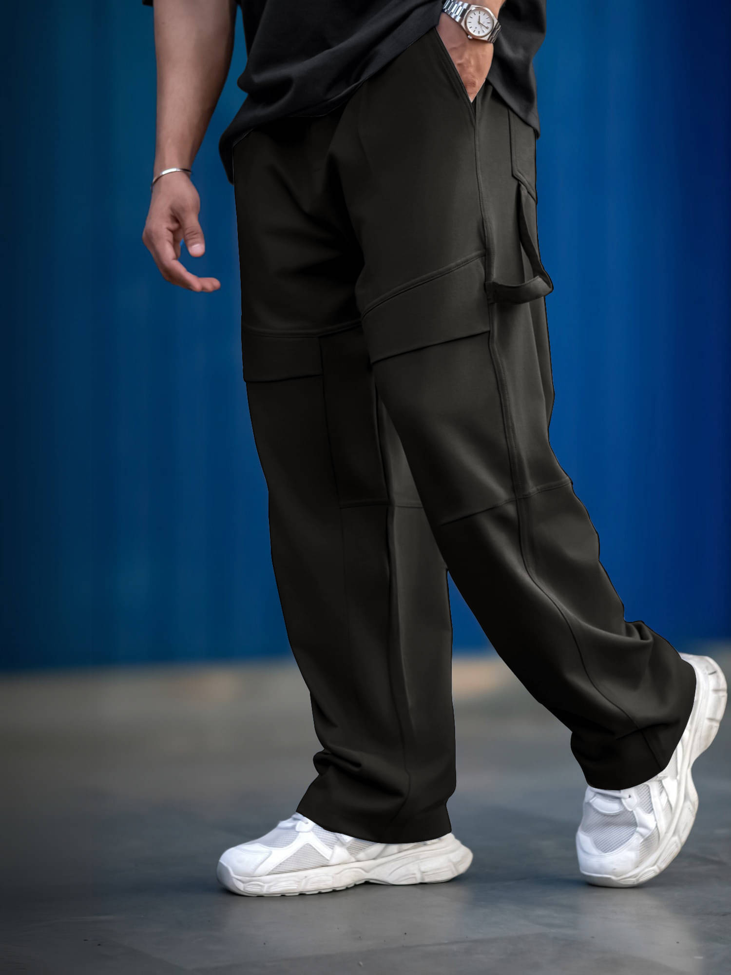     			Maniac Black Cotton Men's Joggers ( Pack of 1 )