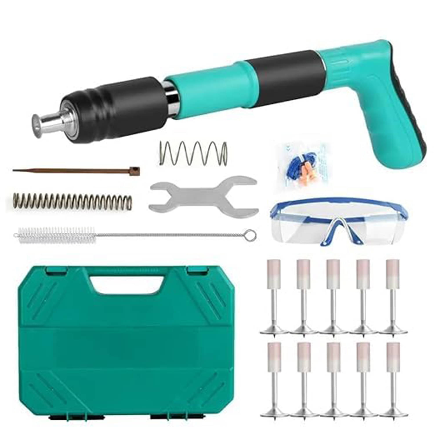     			Manual Steel Gun Tool, Portable Mini Nail Shooting Machine With 10 Nails, Wall Fixing Tool for Cement and Concrete