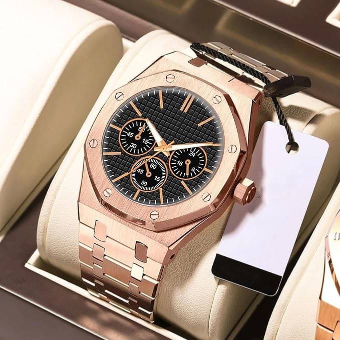     			Metspot Rose Gold Stainless Steel Analog Men's Watch