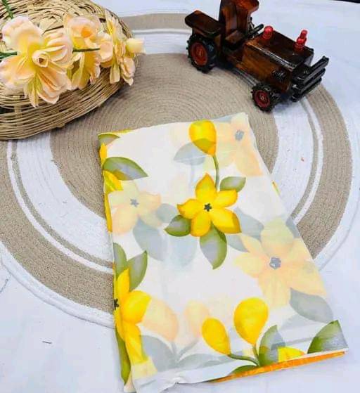 PARVANYA FASHION HUB Georgette Printed Regular Saree With Unstitched Blouse Piece ( Yellow ) PARVANYA FASHION HUB Georgette Printed Regular Saree With Unstitched Blouse Piece ( Yellow )