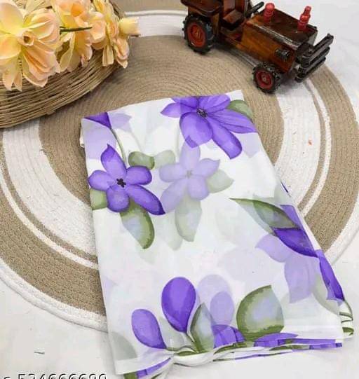 PARVANYA FASHION HUB Georgette Printed Regular Saree With Unstitched Blouse Piece ( Purple ) PARVANYA FASHION HUB Georgette Printed Regular Saree With Unstitched Blouse Piece ( Purple )